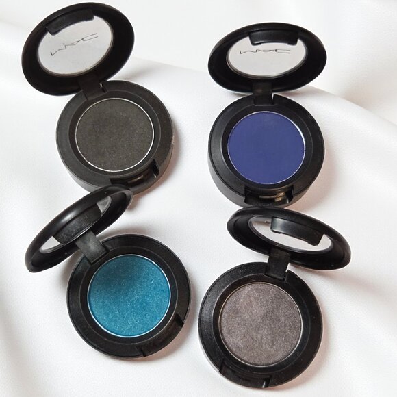 MAC Cosmetics Eyeshadow Bundle Lot X 4 Cool Heat Print Pearled Earth Zinc Blue - Picture 1 of 1